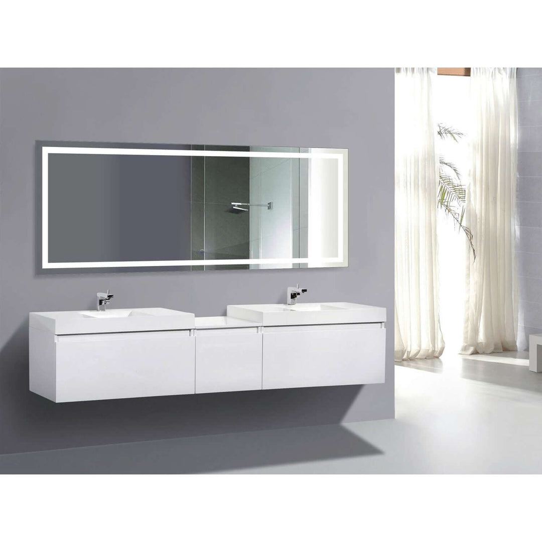 Krugg Icon 72 x 30 LED Bathroom Mirror - Dimmer & Defogger