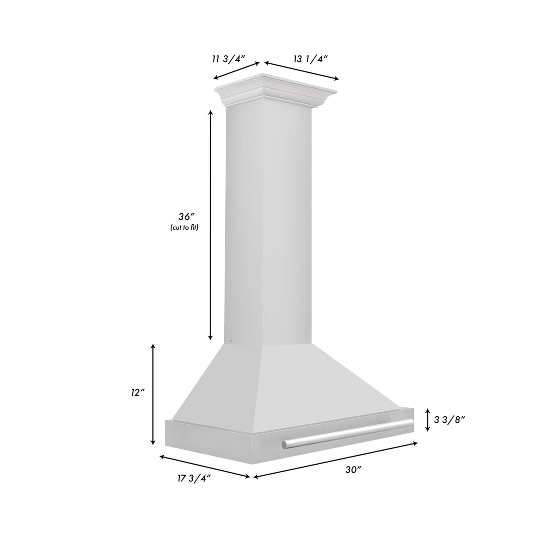 ZLINE 30 Inch Stainless Steel Range Hood with Stainless Steel Handle, KB4STX-30