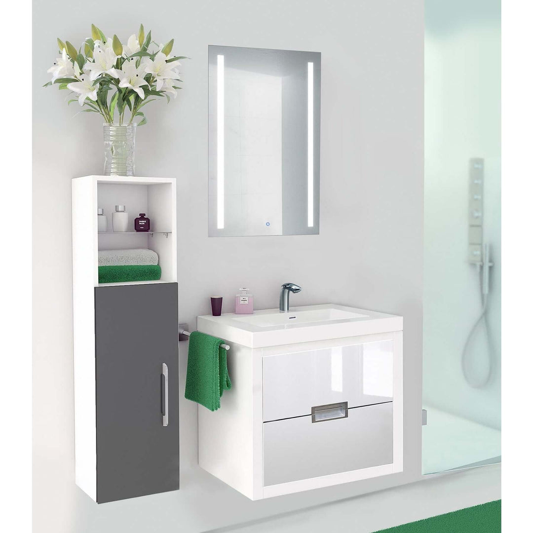 Krugg Kinetic 20 x 30 LED Medicine Cabinet with Dimmer and Defogger perfect for ample illumination and fog-free mirror after showers.