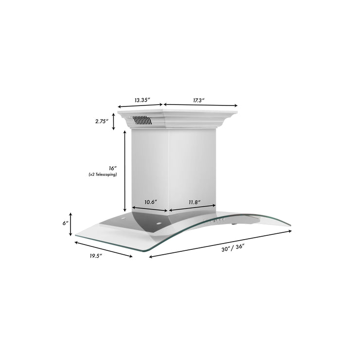 ZLINE 24” Wall Mount Range Hood in Stainless Steel Built-in CrownSound