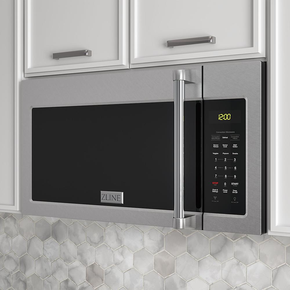 ZLINE 30 in. 1.5 cu. ft. Over-The-Range Convection Microwave Oven in Satin Stainless Steel with Traditional Handle and Sensor Cooking (MWO-OTR-H-30-SS)