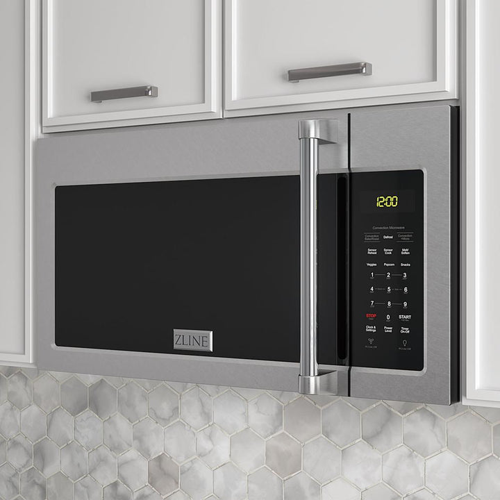 ZLINE 30 in. 1.5 cu. ft. Over-The-Range Convection Microwave Oven in Satin Stainless Steel with Traditional Handle and Sensor Cooking (MWO-OTR-H-30-SS)