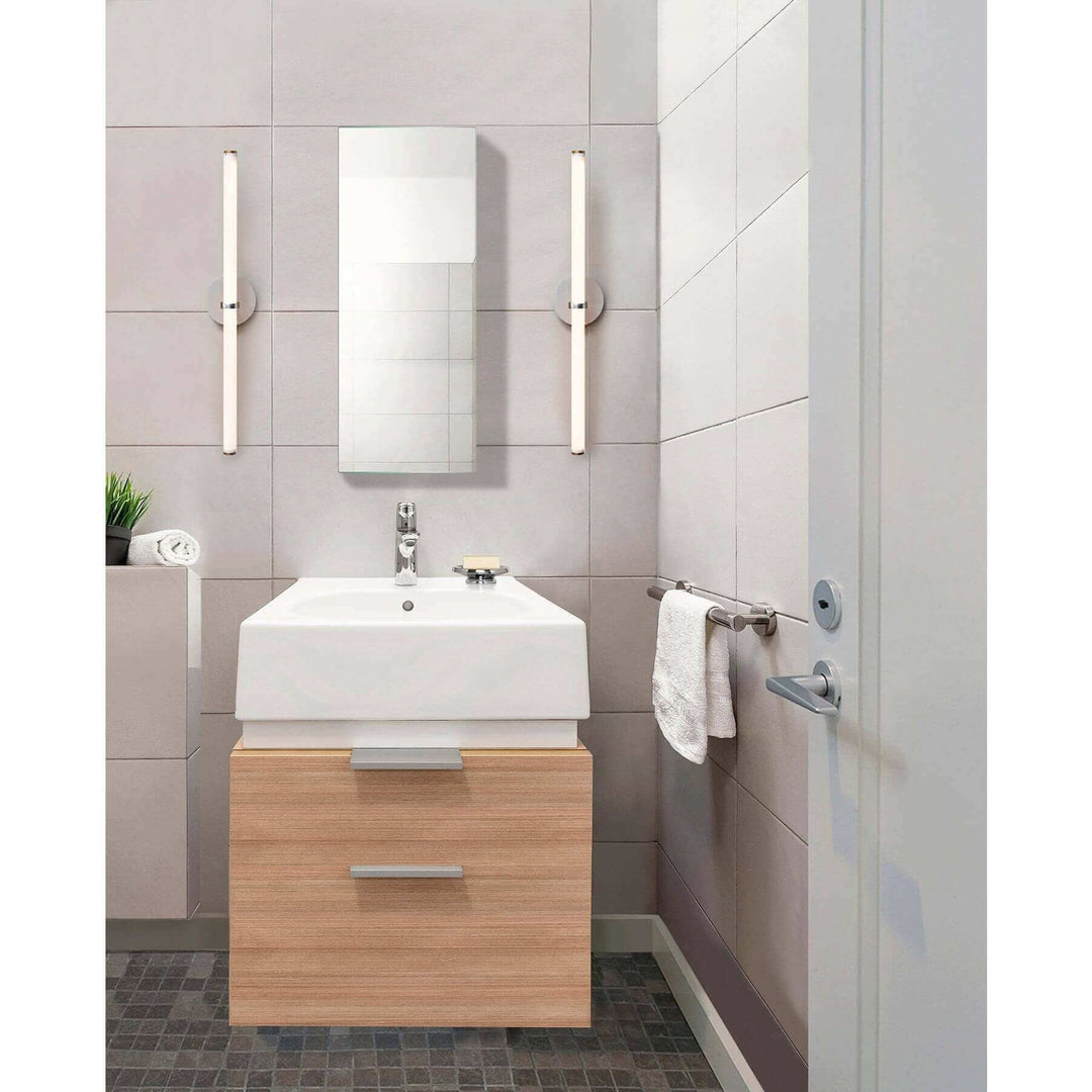 Krugg Plaza Medicine Cabinet with mirrored surface offering recessed and surface mount options for optimized bathroom space.
