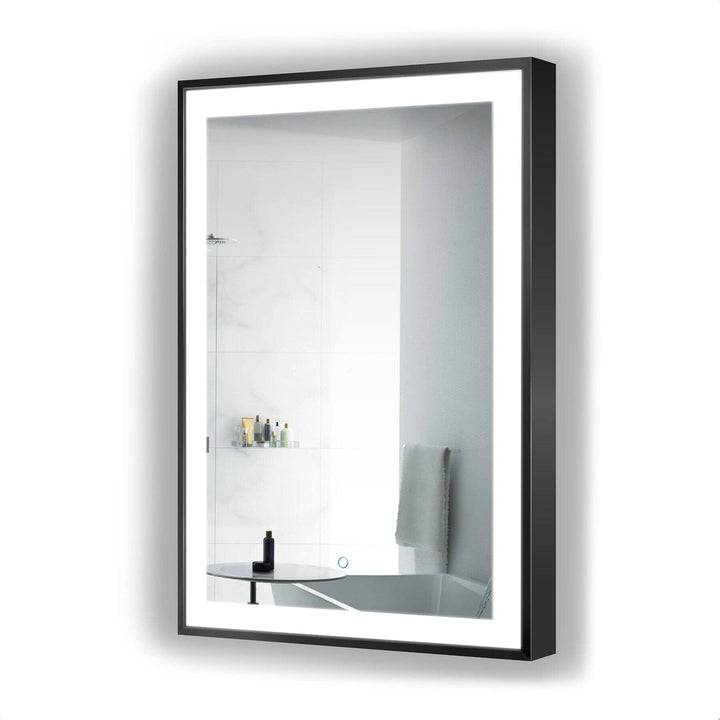 Krugg Soho 24 x 36 Matte Black LED Bathroom Mirror