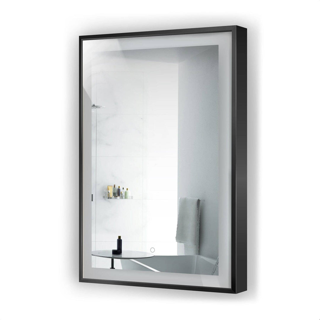 Krugg Soho 24 x 36 Matte Black LED Bathroom Mirror