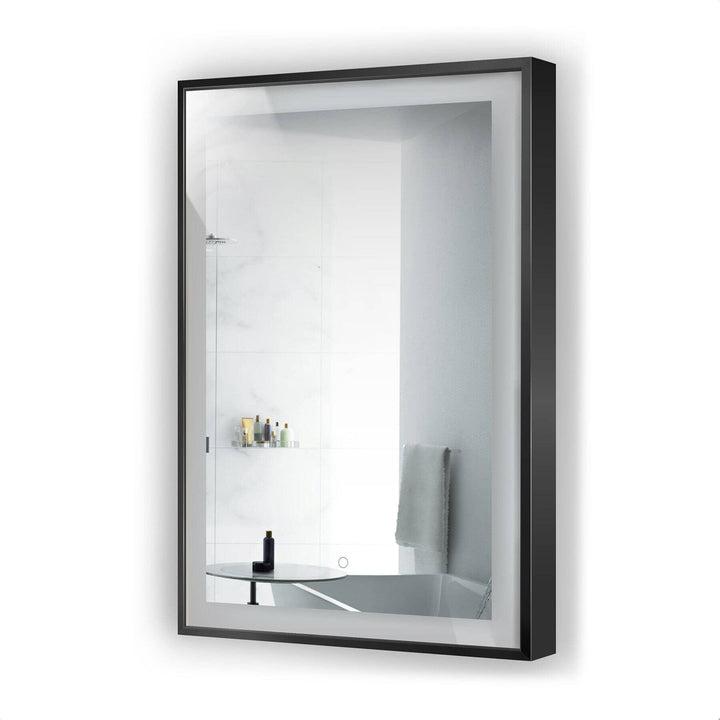 Krugg Soho 24 x 36 Matte Black LED Bathroom Mirror