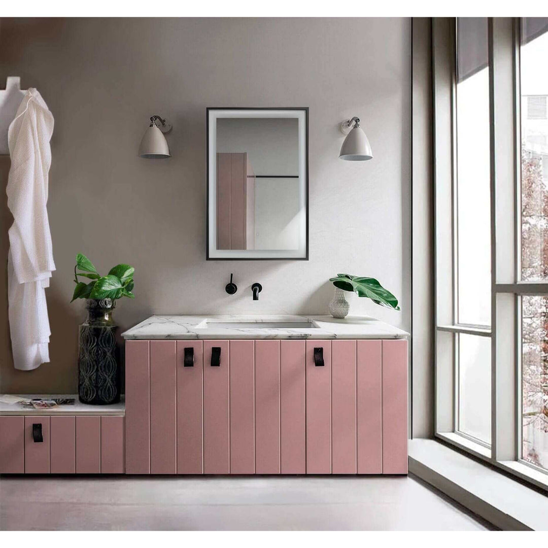 Krugg Soho 24 x 36 Matte Black LED Bathroom Mirror