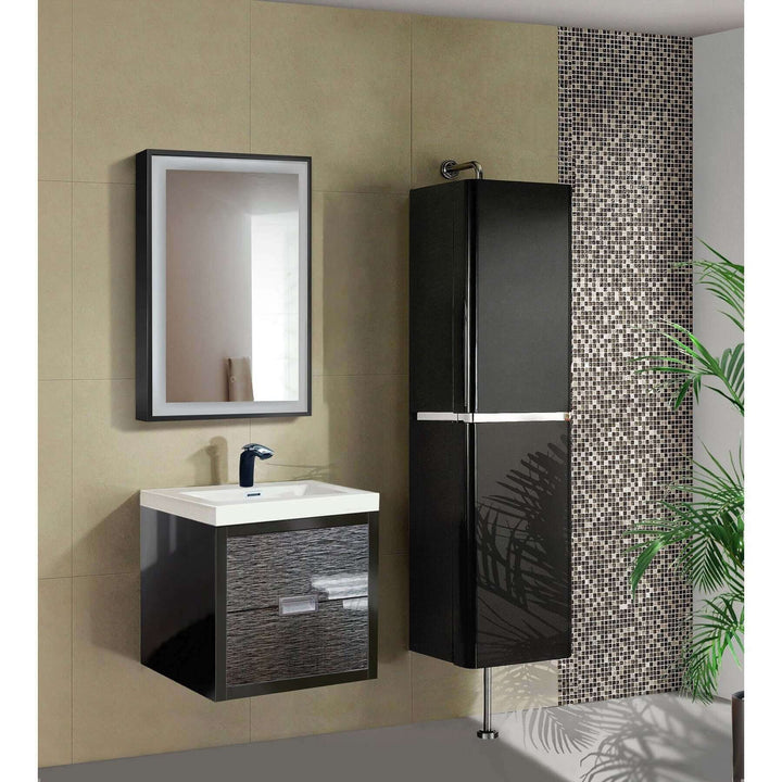 Krugg Soho 24 x 36 Matte Black LED Bathroom Mirror