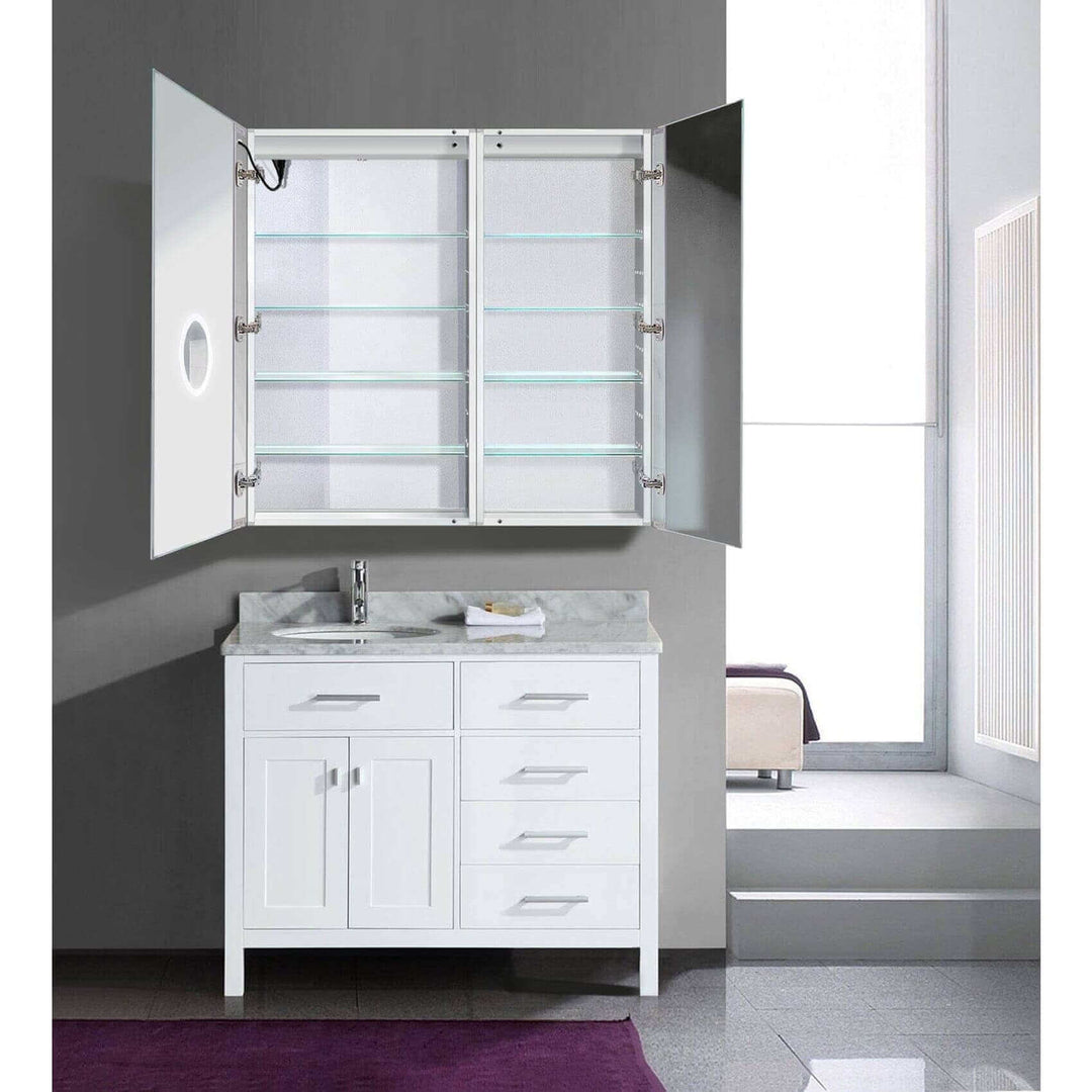 Krugg Svange 42 x 42 LED Medicine Cabinet - Defogger, Dimmer