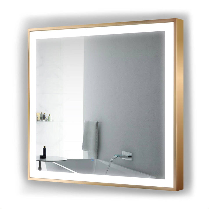 Krugg Soho 36 x 36 Matte Black LED Bathroom Mirror