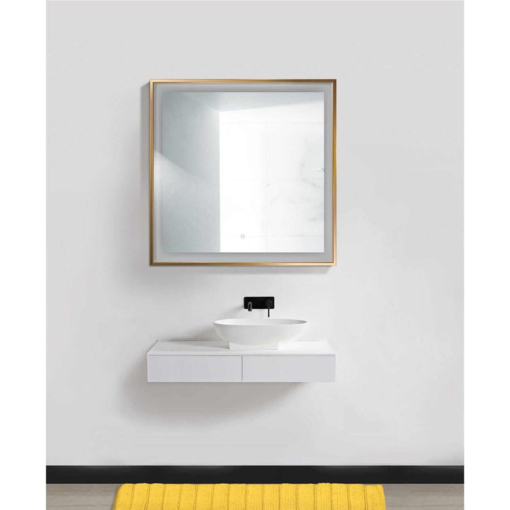 Krugg Soho 36 x 36 Matte Black LED Bathroom Mirror
