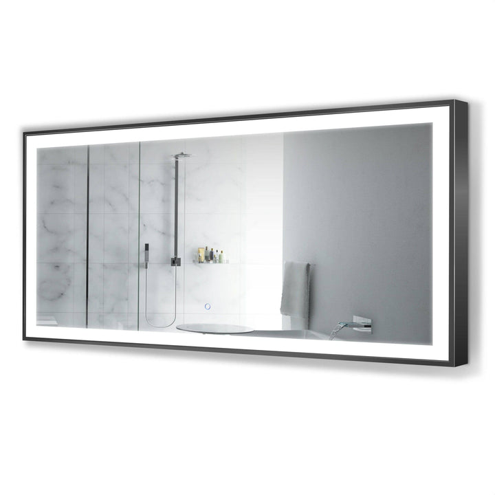 Krugg Soho 60 x 30 Matte Black LED Bathroom Mirror