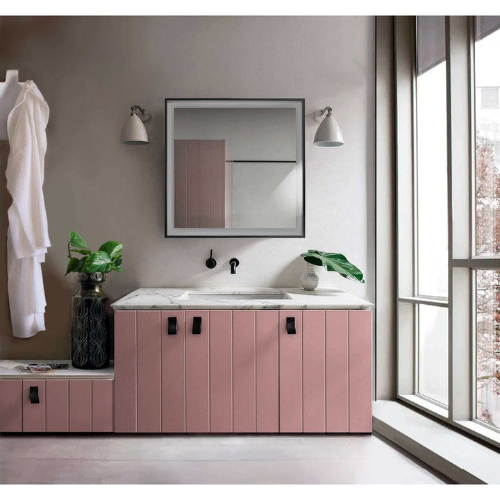 Krugg Soho 36 x 36 Matte Black LED Bathroom Mirror