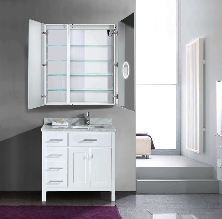 Krugg Svange 36 x 42 LED Medicine Cabinet - Defogger, Dimmer