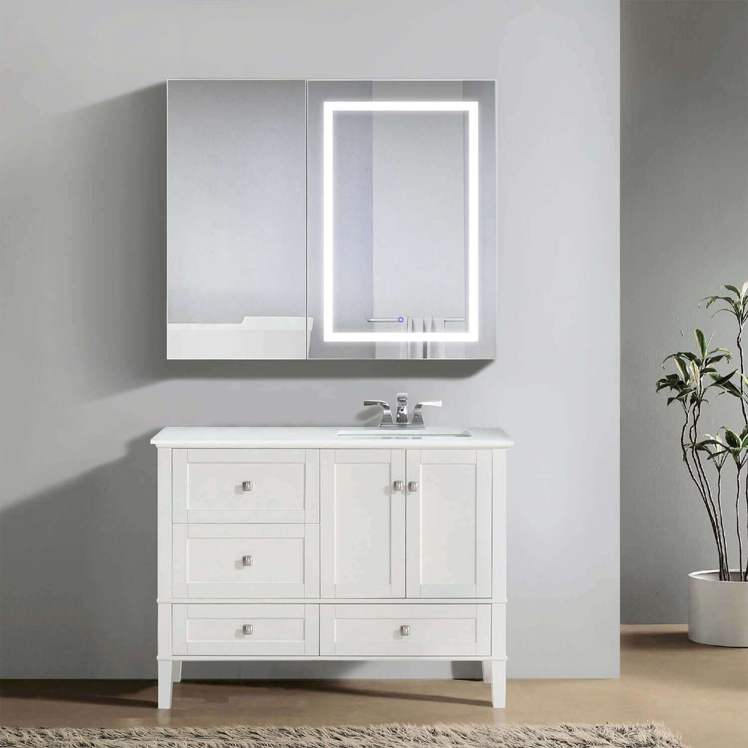 Krugg Svange 42 x 36 LED Medicine Cabinet - Defogger, Dimmer