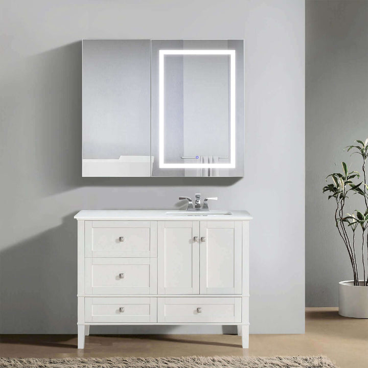 Krugg Svange 42 x 36 LED Medicine Cabinet - Defogger, Dimmer