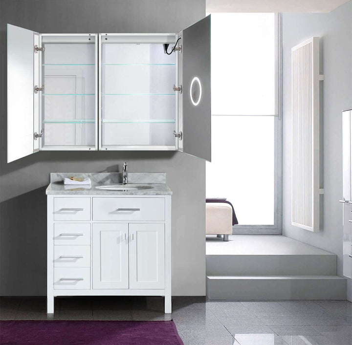 Krugg Svange 42 x 36 LED Medicine Cabinet - Defogger, Dimmer