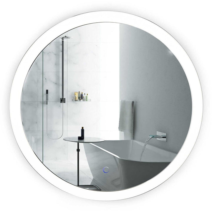 Krugg Sol 27" Round LED Bathroom Mirror - Defogger & Dimmer