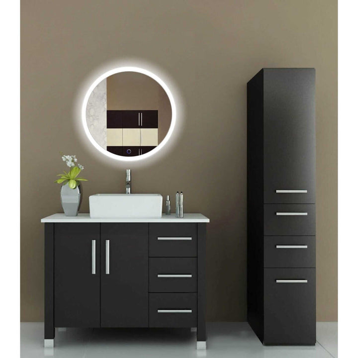 Krugg Sol 27" Round LED Bathroom Mirror - Defogger & Dimmer