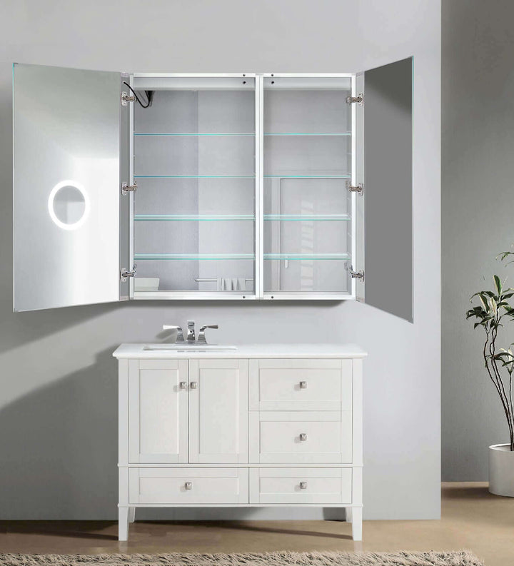 Krugg Svange 42 x 42 LED Medicine Cabinet - Defogger, Dimmer