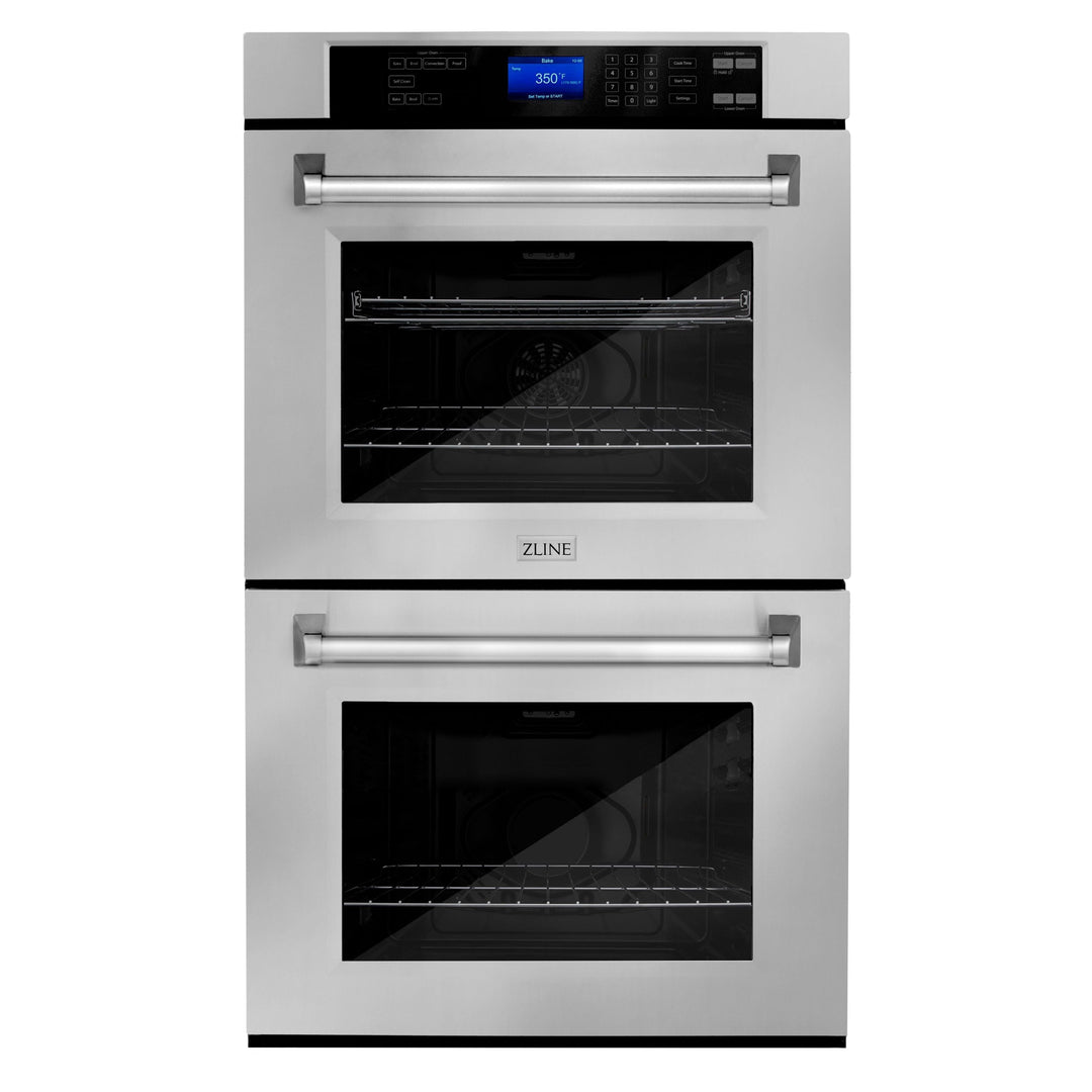 ZLINE Kitchen Appliance Package with 30 in. Stainless Steel Rangetop and 30 in. Double Wall Oven, 2KP-RTAWD30