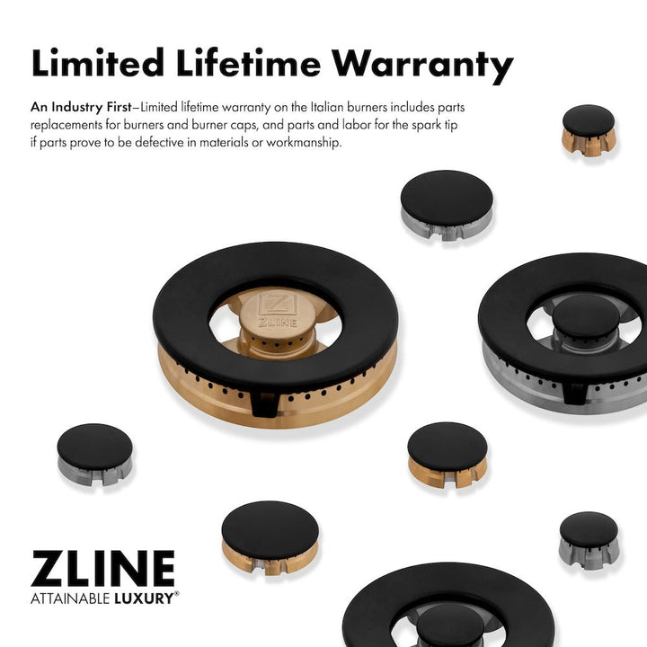 ZLINE 30 in. 4.2 cu. ft. Paramount Gas Range with Convection Gas Oven in Satin Stainless Steel with 4 Brass Burners (SGRS-BR-30)