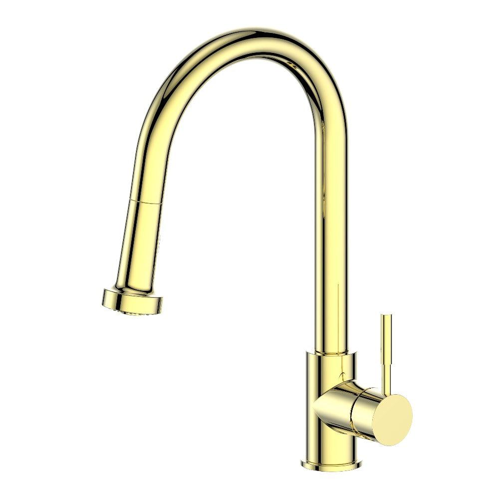 ZLINE Autograph Edition Monet Pull Down Single Handle Kitchen Faucet in Polished Gold (MON-KF-PG)