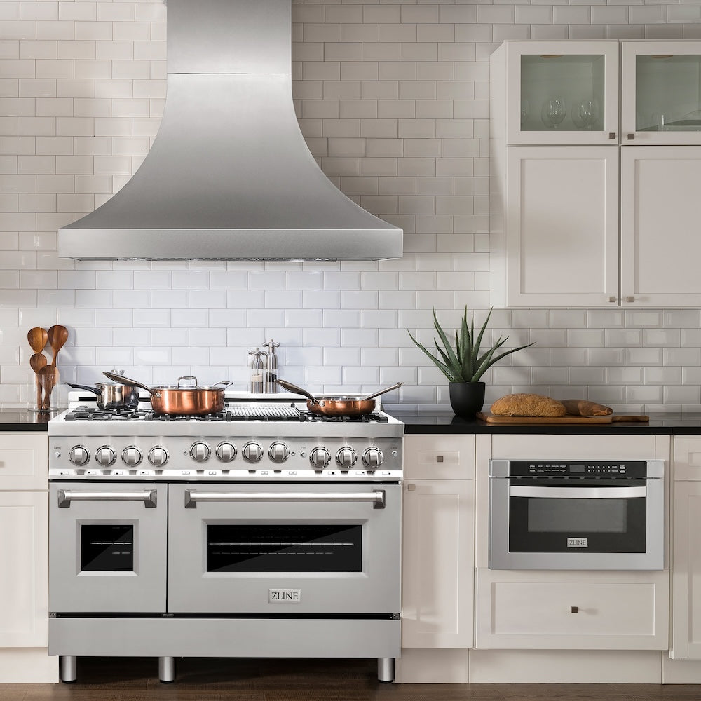 ZLINE 48 in. 6.0 cu. ft. Range with Natural Gas Stove and Natural Gas Oven in Stainless Steel, Open Box-Excellent Condition