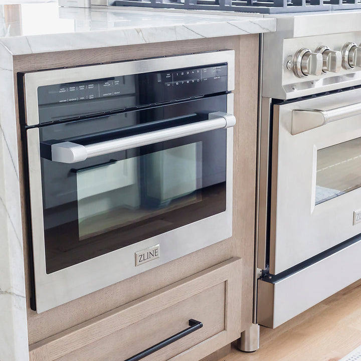 ZLINE 24 in. 1.6 cu ft. Built-in Convection Microwave Oven in Stainless Steel with Speed and Sensor Cooking, Open Box-Excellent Condition