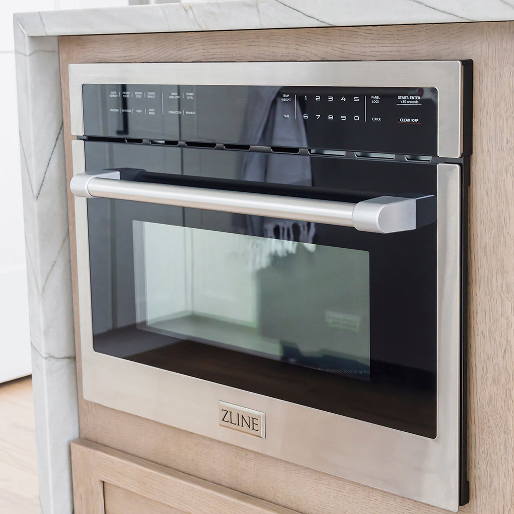 ZLINE 24 in. 1.6 cu ft. Built-in Convection Microwave Oven in Stainless Steel with Speed and Sensor Cooking, Open Box-Excellent Condition