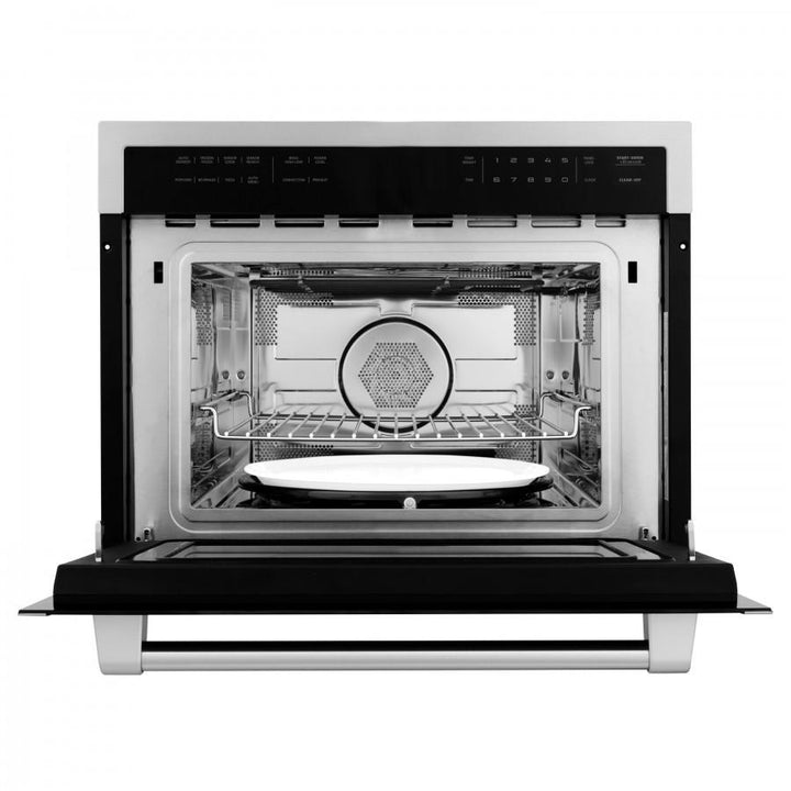 ZLINE 30 in. Self-Cleaning Wall Oven and 24 in. Microwave Oven Appliance Package, 2KP-MW24-AWS30