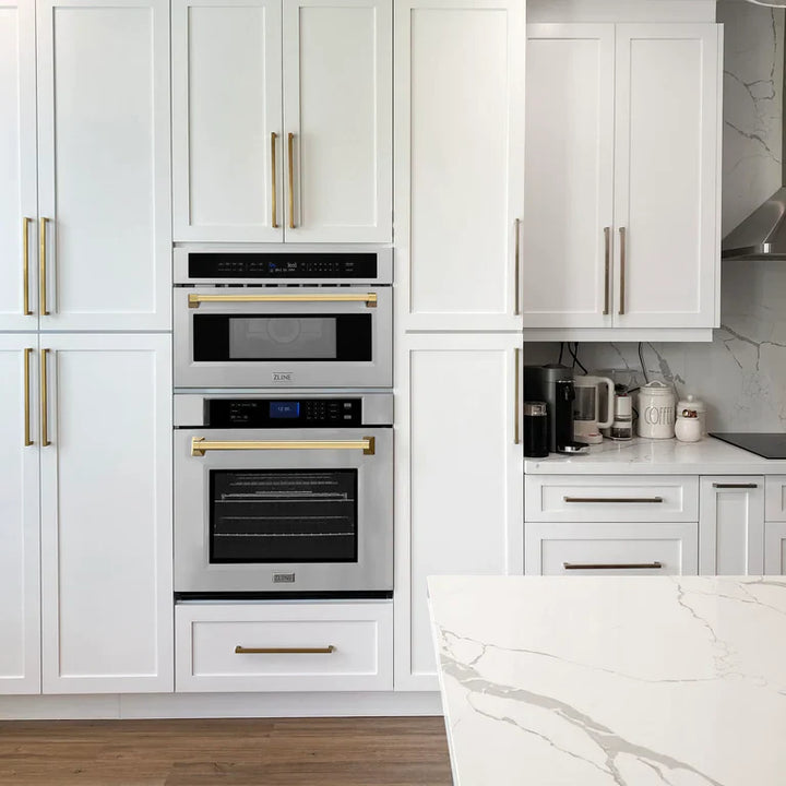 ZLINE 30” Built-in Convection Microwave Oven in Stainless Steel &amp; Gold Accents 1.6 cu ft.
