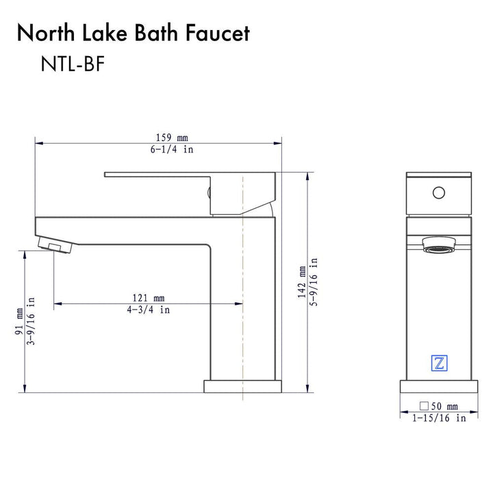 ZLINE North Lake Single Handle Bath Faucet in Chrome (NTL-BF-CH)
