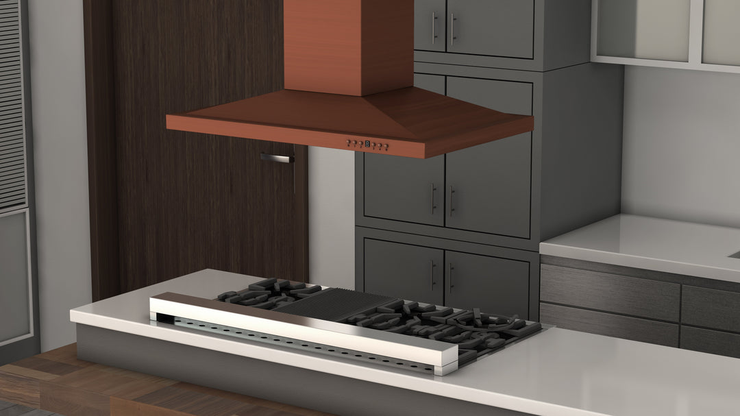 ZLINE 30” Designer Series Copper Island Mount Range Hood  Copper Finish