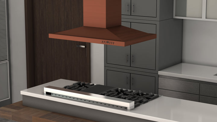 ZLINE 30” Designer Series Copper Island Mount Range Hood  Copper Finish