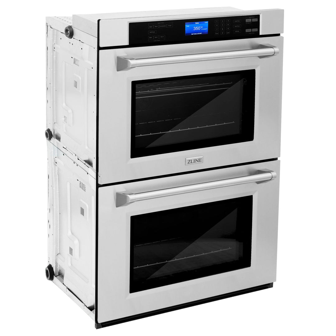 ZLINE Kitchen Appliance Package with 30 in. Stainless Steel Rangetop and 30 in. Double Wall Oven, 2KP-RTAWD30