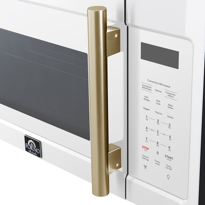 Forno Fornace 30-Inch Over the Range Convection Microwave, White – 1.5 cu.ft, 300 CFM Vent, Touch Control, LED Light