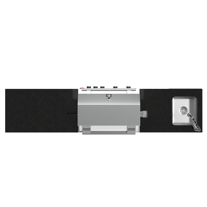 FORNO Bulnes 30-Inch BBQ, 60,000 BTU, 3 Burners with Sear &amp; Rotisserie Infrared Burners, Stainless Steel Outdoor Kitchen with 1.8 cu.ft. Beverage Center &amp; Black Granite Countertops