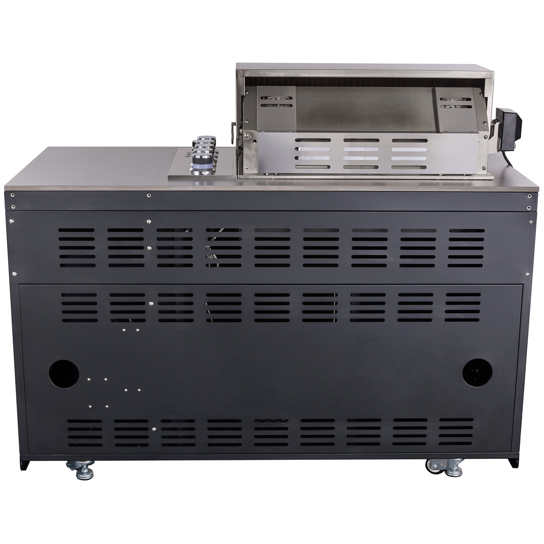 Forno Rimini Outdoor Kitchen 30" BBQ 62,600 BTU, 3 Burners with Sear &amp; Rotisserie, 2.4 cu.ft. Beverage Center, Stainless Steel Sink, Black Cabinets &amp; Gray Sintered Stone Countertop