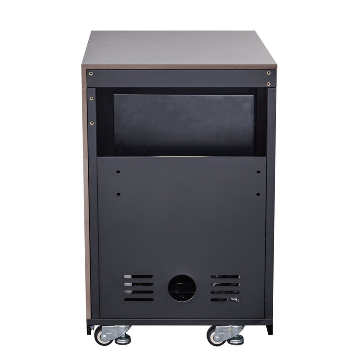Forno Rimini Outdoor Kitchen 30" BBQ 62,600 BTU, 3 Burners with Sear &amp; Rotisserie, 2.4 cu.ft. Beverage Center, Stainless Steel Sink, Black Cabinets &amp; Gray Sintered Stone Countertop