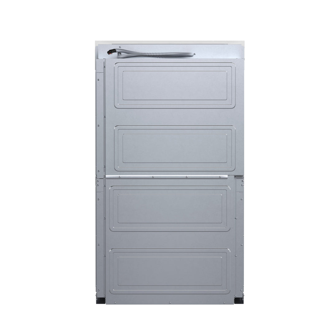 Forno Asti 30-Inch Double Electric Wall Oven with Upper French Doors in White &amp; Antique Brass, 7.36 cu. ft. Dual True Convection, 7,200W, Air Fry, Sous Vide, Self-Clean