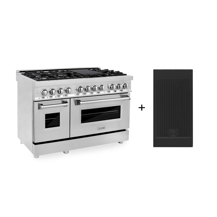 ZLINE 48" 6.0 cu. ft. Gas Burner, Electric Oven with Griddle in Stainless Steel, RA-GR-48