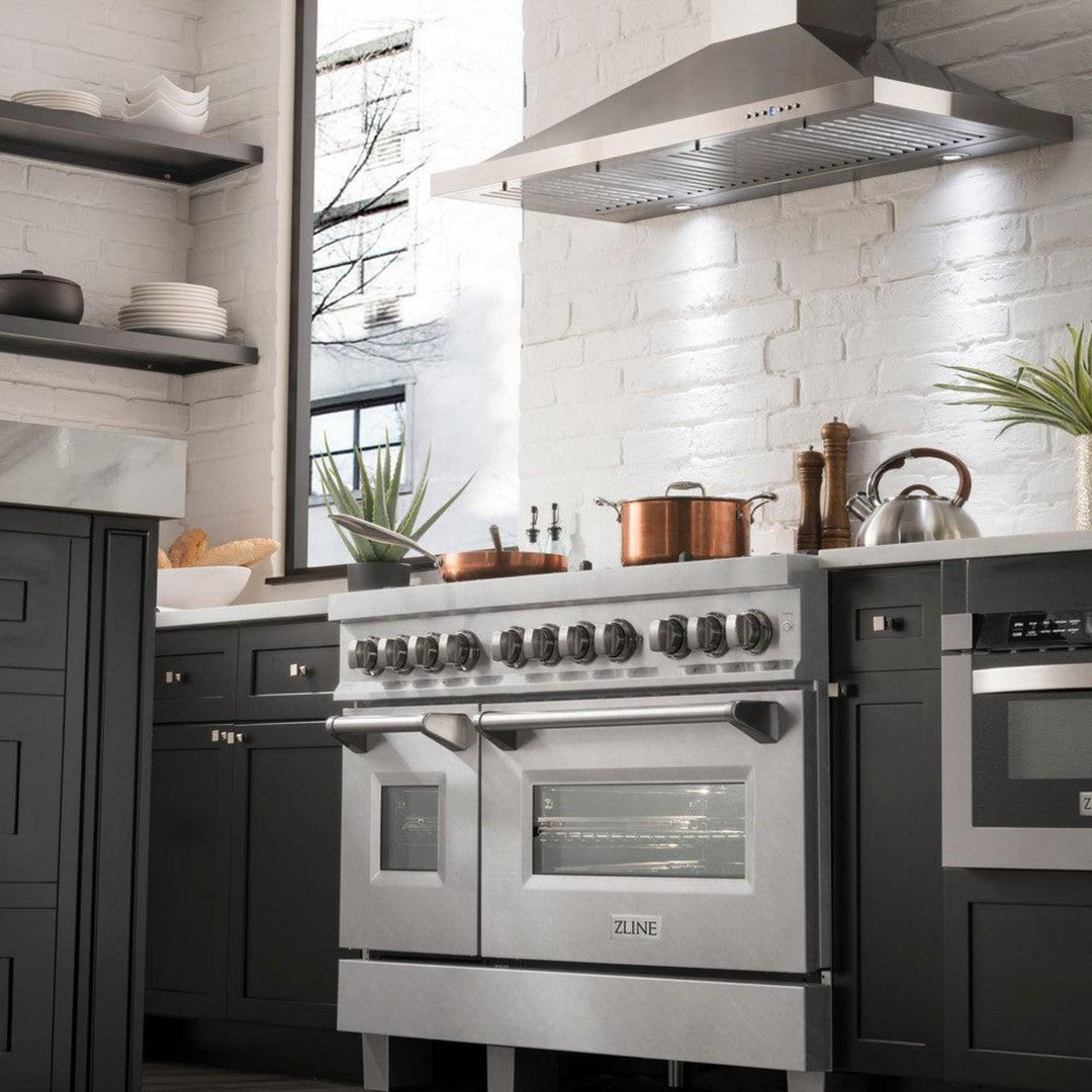 ZLINE Legacy Dual Fuel Range Satin Stainless with Brass Burners – 30", 36", &amp; 48"
