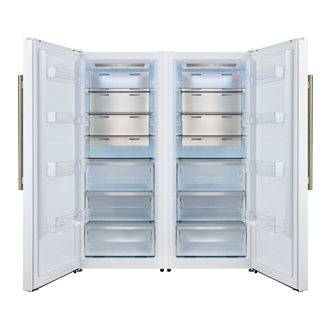 Forno Maderno 2-28-Inch Wide Convertible Refrigerator/Freezer in White, Decorative Trim, 27.2 cu.ft, 84-Inch High, ENERGY STAR Certified