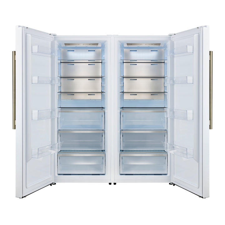 Forno Maderno 2-28-Inch Wide Convertible Refrigerator/Freezer in White, Decorative Trim, 27.2 cu.ft, 84-Inch High, ENERGY STAR Certified