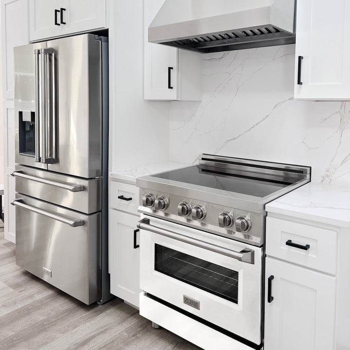 ZLINE 30 in. 4.0 cu. ft. Legacy Induction Range with 4 Element Cooktop and Electric Oven in Stainless Steel and White Matte Door, Open Box-Excellent Condition