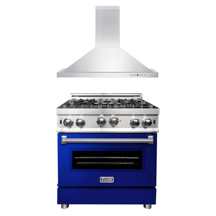 ZLINE 30" &amp; 36" Kitchen Package with Stainless Steel Gas Range and Convertible Vent Range Hood