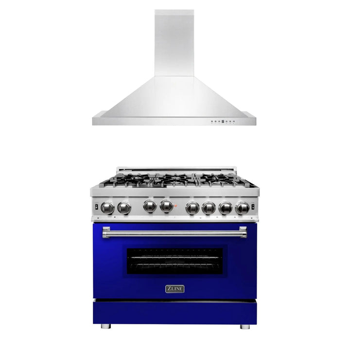 ZLINE 30" &amp; 36" Kitchen Package with Stainless Steel Gas Range and Convertible Vent Range Hood