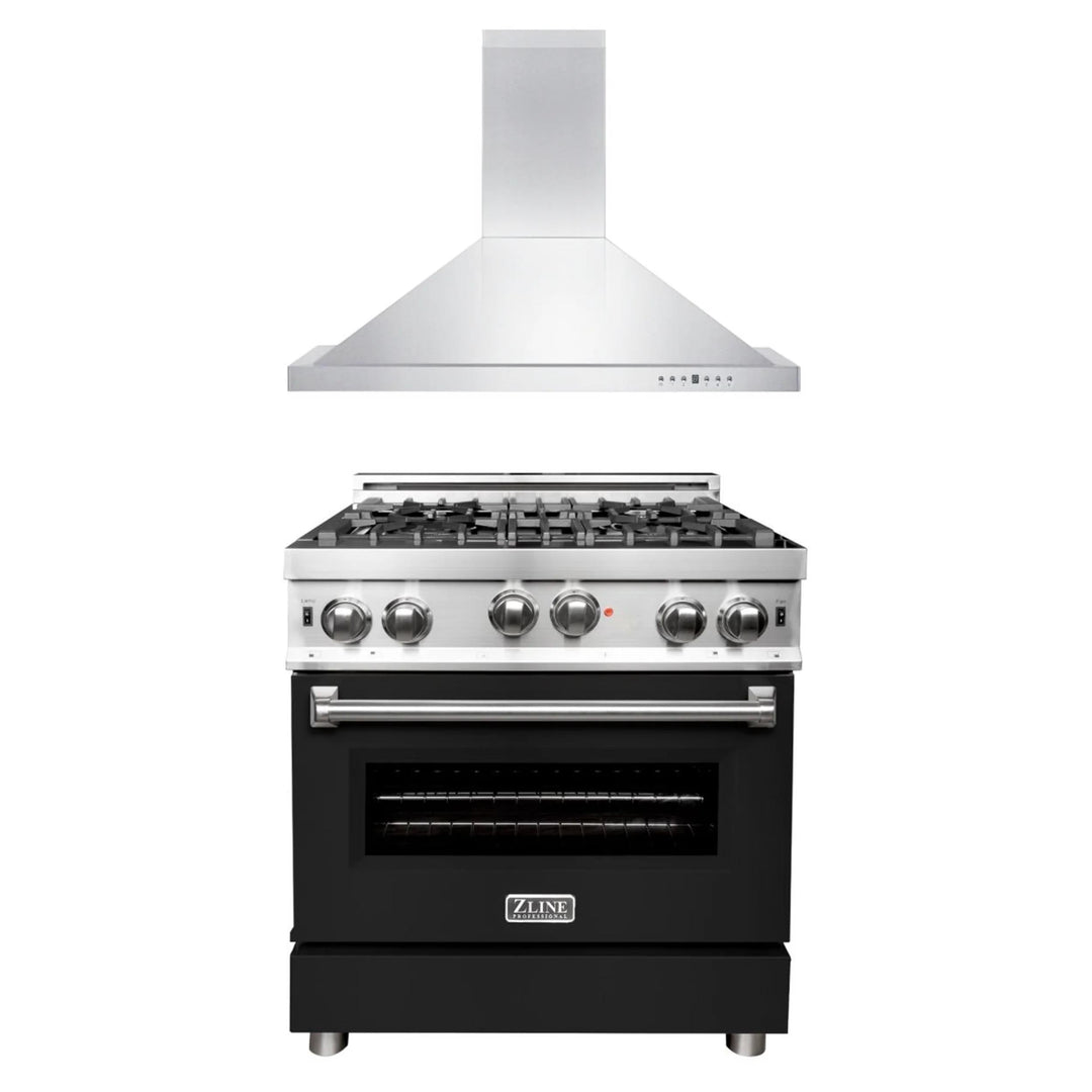 ZLINE 30" &amp; 36" Kitchen Package with Stainless Steel Gas Range and Convertible Vent Range Hood