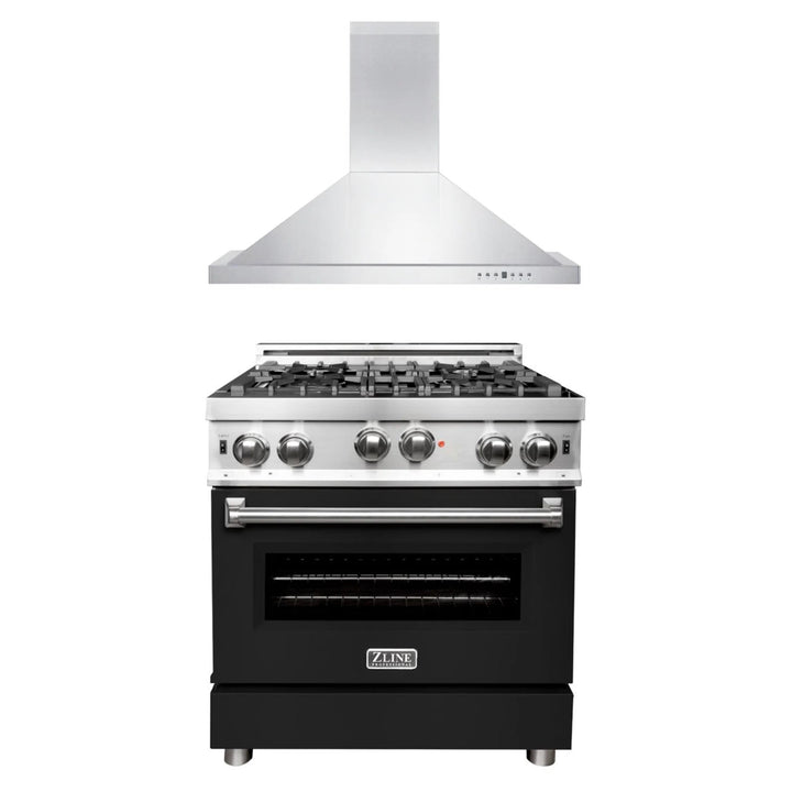ZLINE 30" &amp; 36" Kitchen Package with Stainless Steel Gas Range and Convertible Vent Range Hood